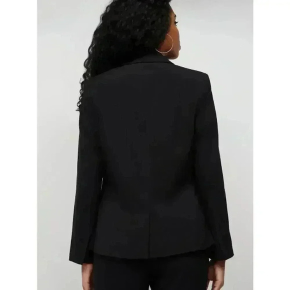 New York & Company Stretch Navy Single Breasted Two Button Blazer Corp Size 2 - Picture 2 of 6